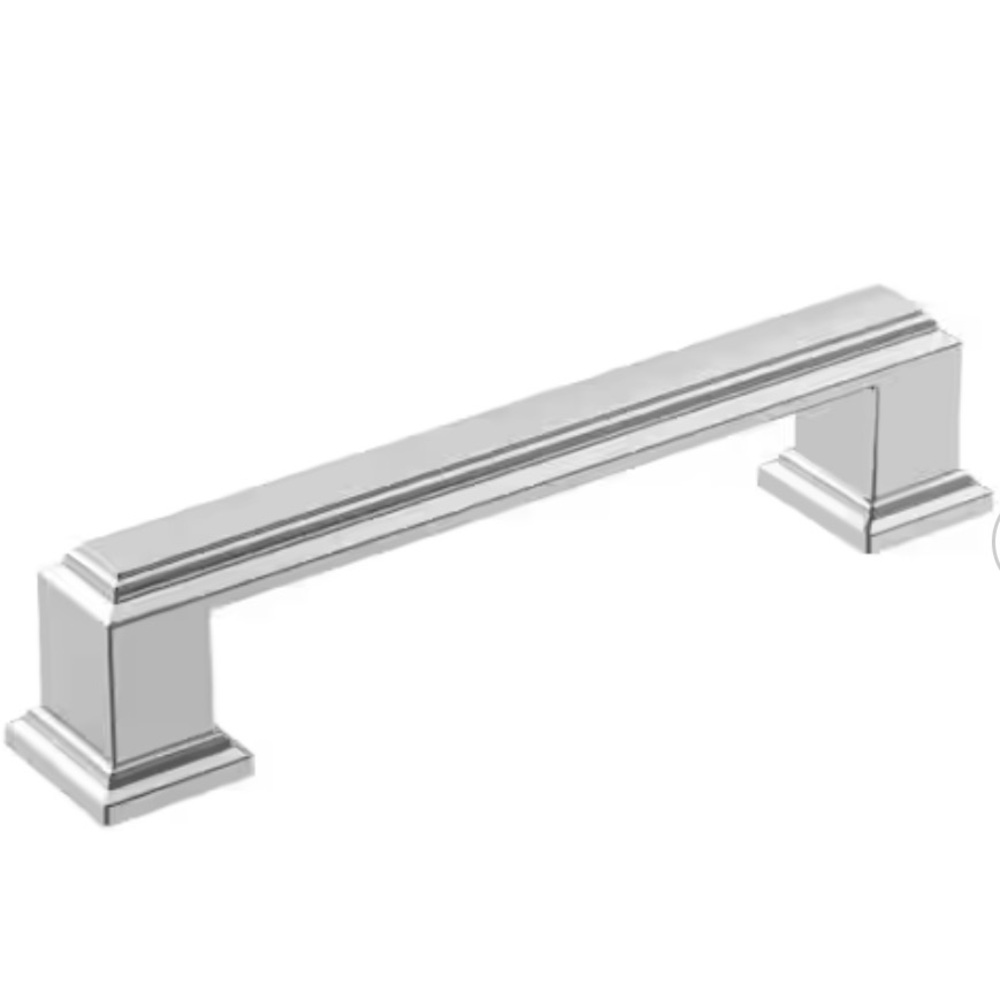 Set of 4 Amerock Appoint 3-3/4 in. Traditional Polished Chrome Bar Cabinet Pulls